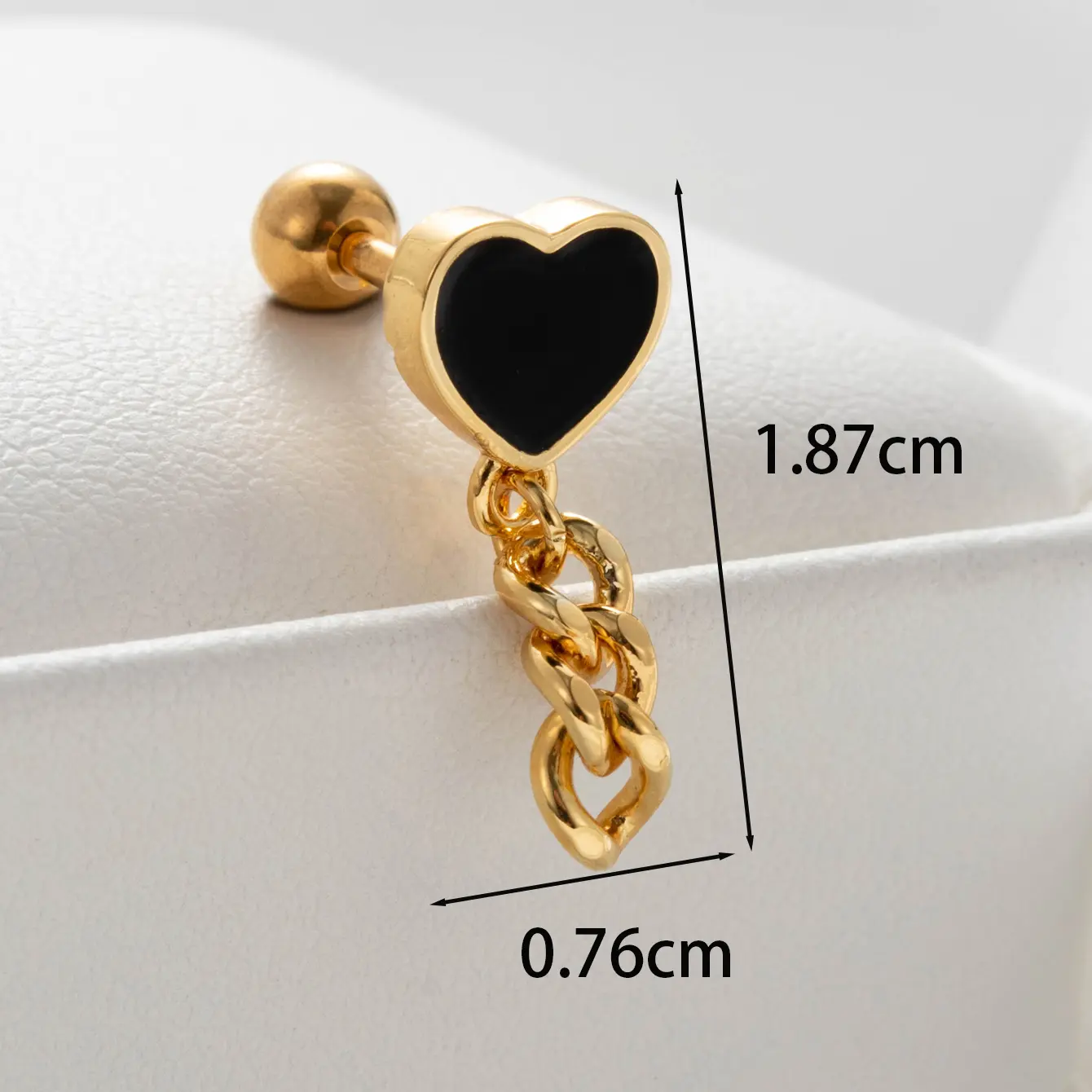 1 Piece Simple Series Classic Heart  18K Gold Plated Women's Dangle Earrings h5 